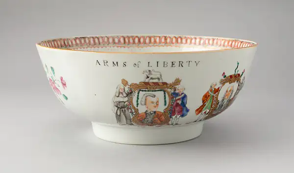 "Arms of Liberty" Chinese porcelain punch bowl (Qianlong)